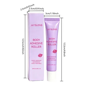 Dimensions diagram for JAYSUING purple body adhesive roller tube and box package
