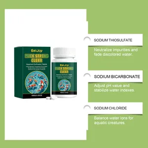 Detail showing Sodium Thiosulfate, Bicarbonate, and Chloride ingredients for aquarium water