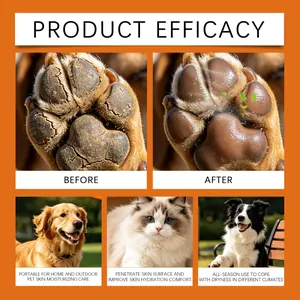 Crème hydratante pour pattes et truffes d'animaux pour soigner la peau gercée.