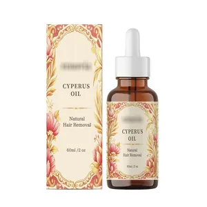 Natural Cyperus oil hair removal essence in 60ml dropper bottle with vintage floral box
