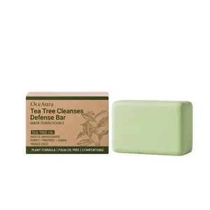 Sapone detergente al tea tree OceAura 100g per una pulizia delicata di corpo e viso.