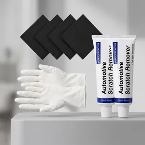 Kit de Réparation de Rayures de Voiture DIY Entretien de la Peinture Éliminateur de Rayures Crème Polissage Avec Éponge Gants Chiffon