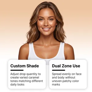 Dettaglio effetto gocce autoabbronzanti per un colorito naturale viso e corpo
