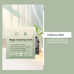 Eco-friendly magic cleaning cloth packaging showing fine fiber material details