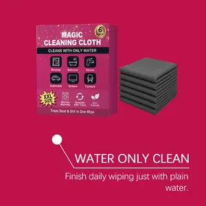 Vista detallada del pack de 6 paños de limpieza XXL grises para limpiar con agua.
