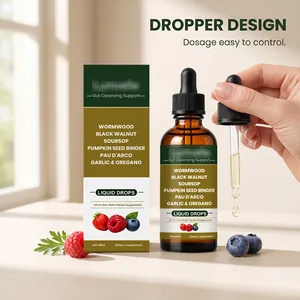 Herbal gut cleansing support liquid drops with precision dropper design for easy dosage control