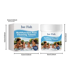 Dimensiones de las pastillas multifunción Jue Fish para limpieza de piscinas 200g