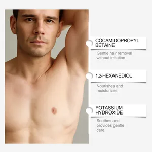 Détail des ingrédients du spray dépilatoire OCEAURA pour le corps masculin