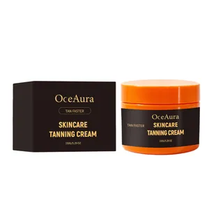 Set crema autoabbronzante OceAura con vasetto da 150g e confezione per pelle ambrata
