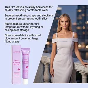 JAYSUING Body Adhesive Roller for securing garment straps and necklines safely on skin.