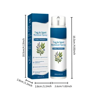 Tag & Spot Entferner Spray 15ml Flasche und Verpackung mit Maßen 10,5cm Höhe