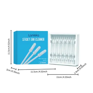 Dimensions detail of Laniska sticky ear cleaner set with 24 patches for ear hygiene