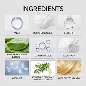Detailed chart showcasing the key natural and active ingredients in rosemary shampoo