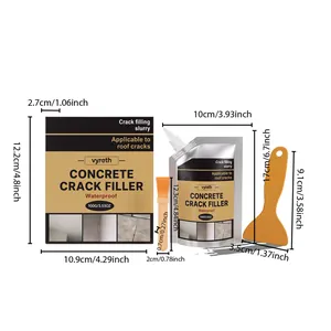 Detailed dimension specifications of Vyreth concrete crack filler with brush and scraper