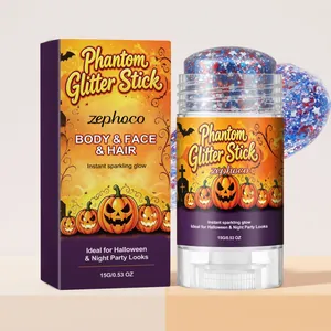 Bastoncino glitter fantasma Zephoco Halloween per corpo viso e capelli con scatola