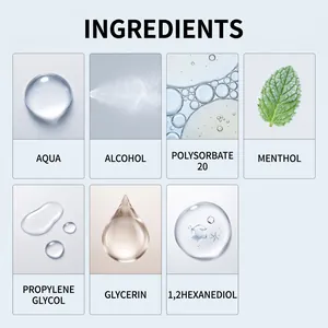 Lista de ingredientes clave para el roll-on corporal OCEAURA menta con glicerina