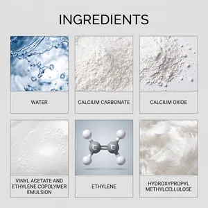 Ingredienti per pasta riparatrice pareti con carbonato di calcio ed emulsione