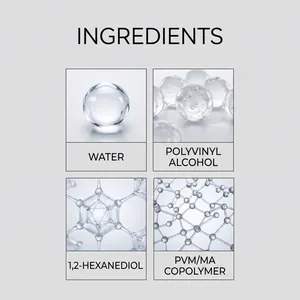 Detail view showing scientific ingredients of concrete crack filler including polymer