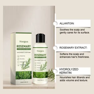 Dettaglio balsamo al rosmarino Hoegoa con benefici di allantoina e cheratina