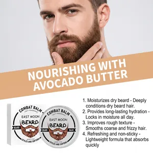 Bálsamo nutritivo para barba con manteca de aguacate para hidratar y peinar el vello facial.