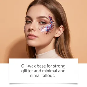 Dettaglio di glitter per il viso Halloween con base olio-cera per caduta minima.