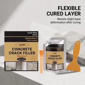 Vyreth concrete crack filler set including waterproof slurry, brush, and scraper.