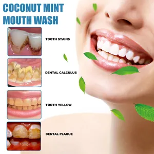Effective coconut mint mouthwash for professional teeth whitening and plaque removal details