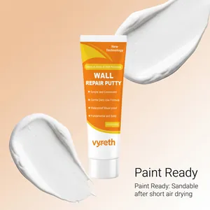 vyreth tubetto di stucco per riparazione pareti bianche con campioni di texture.
