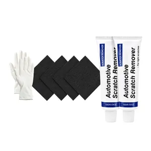 Kit de réparation de rayures auto avec 2 pâtes 4 éponges et des gants