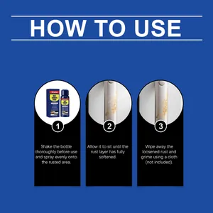 Detailed step-by-step guide for using JAKEHOE rust remover spray on rusted metal