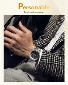 Detailed view of FORSINING automatic mechanical watch with premium silver steel band