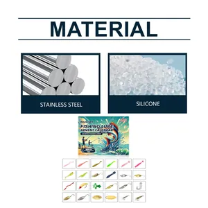 Detailed view of materials and 24-piece fishing lure advent calendar gift set