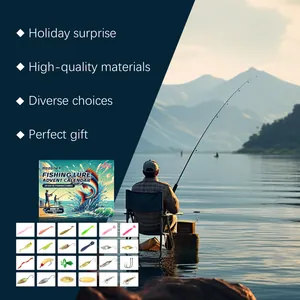 Detailed showcase of HozoneX 24-piece fishing lure advent calendar holiday gift box