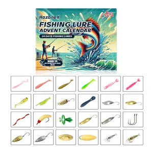 24-day fishing lure advent calendar holiday gift set including soft and hard lures