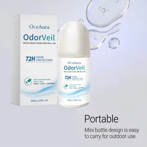 Roll-on OceAura 50ml para el olor corporal, protección 72H, diseño de botella portátil
