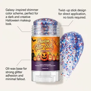 Bastoncino di glitter Phantom Halloween con riflessi galattici e base olio-cera viso