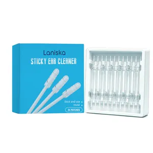 Laniska sticky ear cleaner with flexible adhesive tips 24 patches reusable ear care kit