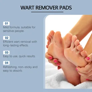 Patchs anti-verrues professionnels pour le soin des pieds montrant les avantages du produit