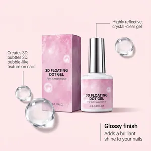 Professional 3D floating dot nail gel with highly reflective crystal clear glossy finish