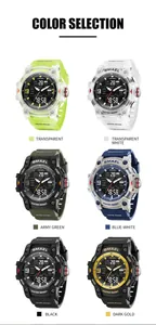 Selection of SMAEL multi-function waterproof digital watches in six vibrant colors.