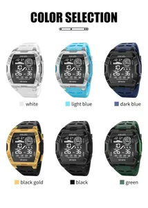 SMAEL digital sports watch collection in six colors with LED backlight and 5ATM