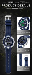 Detailansicht der SANDA Sportuhr mit Zinklegierungsgehäuse und weichem TPU-Armband