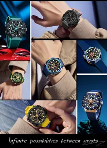 SMAEL men's sport quartz watch collage showing various colors and wrist wear styles