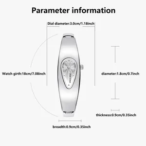 Detailliertes technisches Diagramm der Y2K-Uhr mit Zifferblatt- und Umfangsangaben