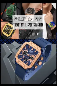 SMAEL men's square sports watch featuring digital analog display and trendy style