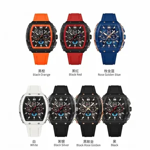 OFNS Herren Quarz-Chronograph Uhr mit Silikonarmband in verschiedenen Farben