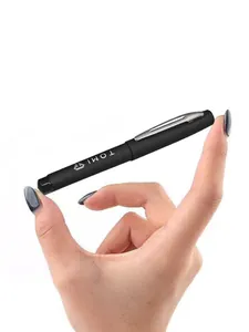 Hochwertiger schwarzer TOMI Stift mit silbernem Clip für das Büro oder als Geschenkset