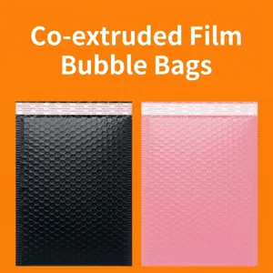 Buste imbottite a bolle d'aria coestruse impermeabili e antiurto in nero e rosa per spedizione