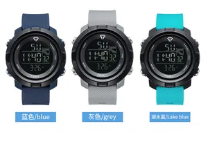 TOMI waterproof sports digital watches available in blue, grey, and lake blue colors