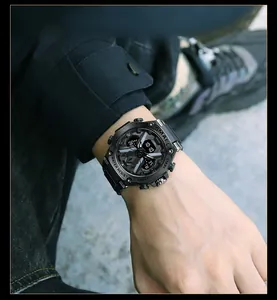 Close-up of SMAEL men's digital-analog sports watch with luminous display